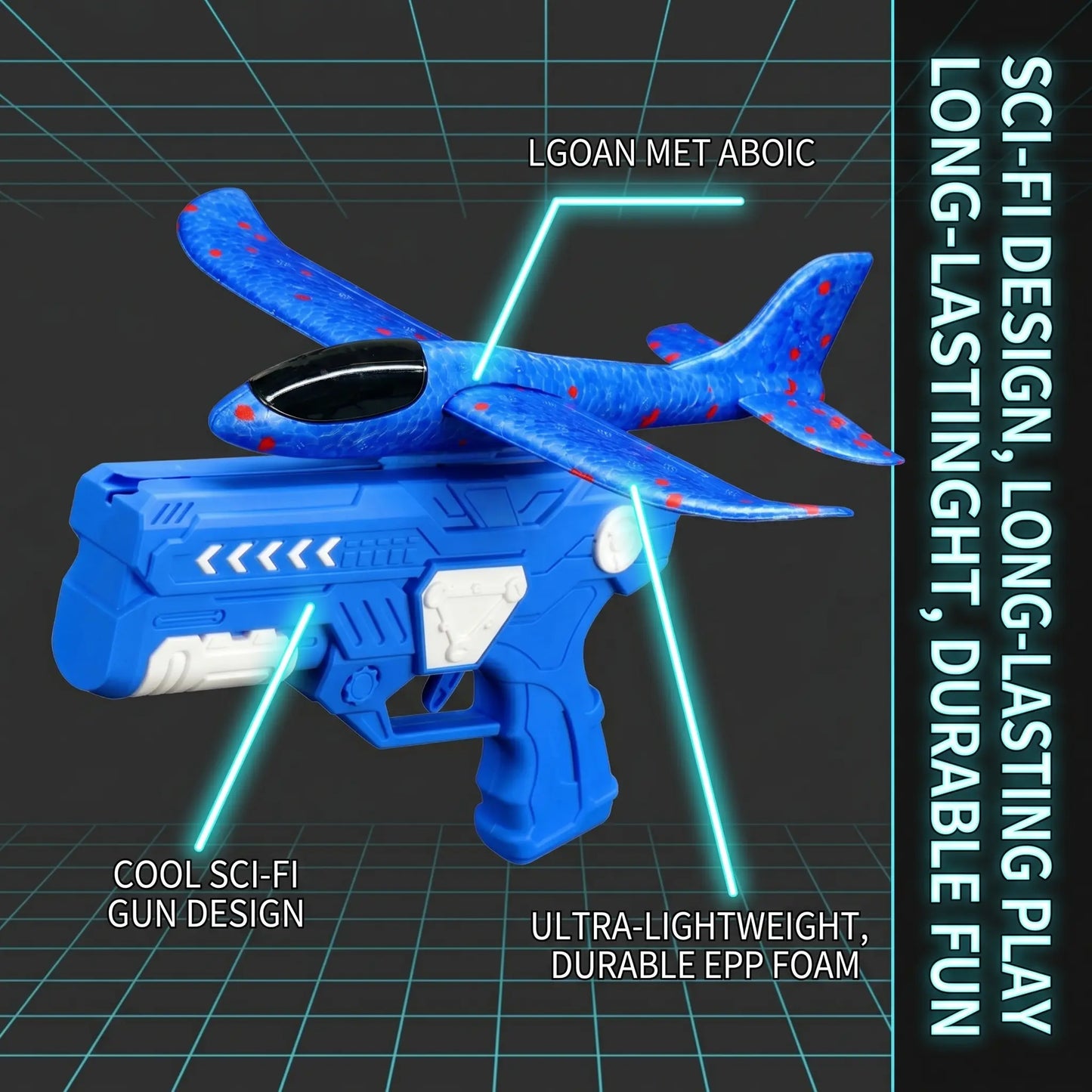 Kids' Foam Glider Catapult Airplane Launcher Toy Gun, Outdoor Summer Play Flying Toy