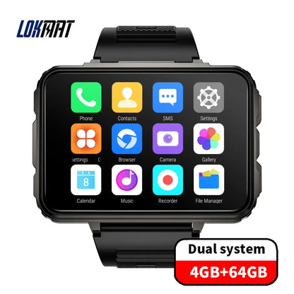 4G Smartwatch with 2.64-Inch Display, SIM Card Support, Wi-Fi, GPS, Dual Cameras, Dual Operating Systems, and 128GB App Storage