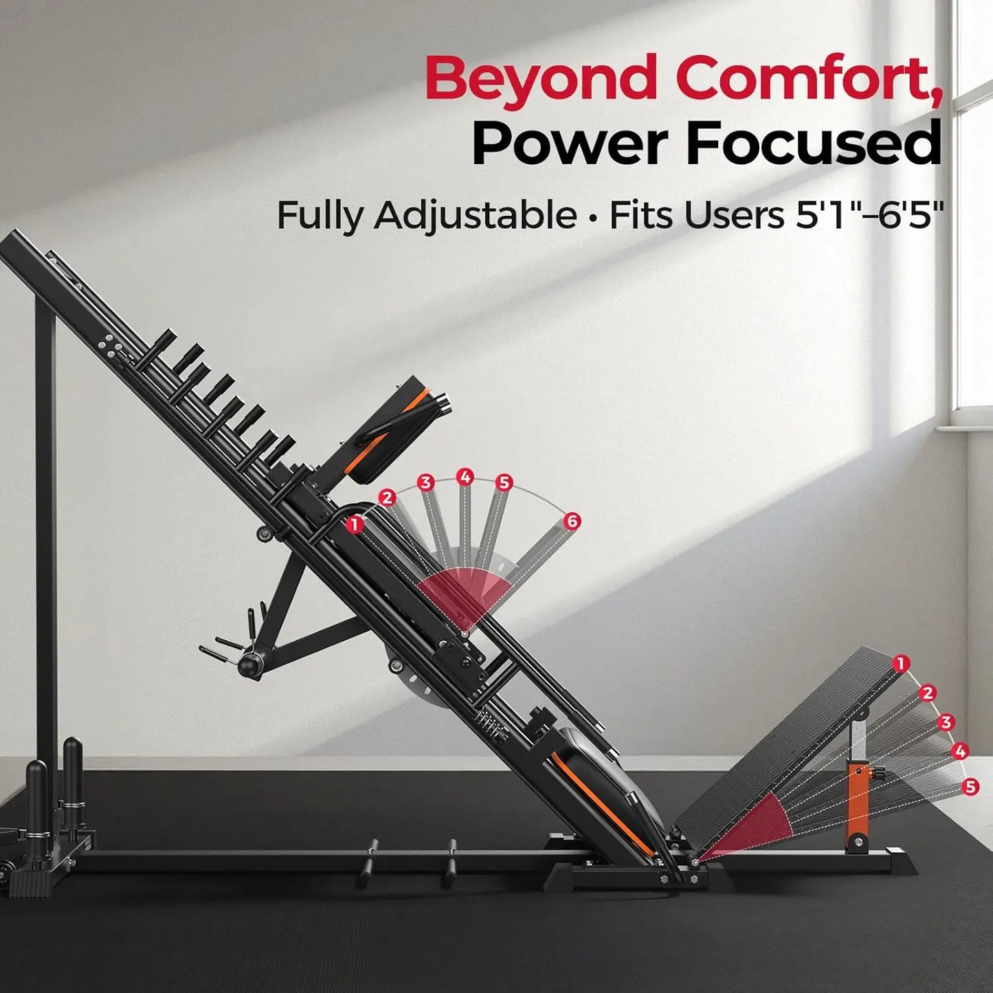 FED FITNESS 3‑In‑1 Leg Press Hack Squat Machine with Ultra-Quiet Pulley System – Adjustable Leg Press Machine for Home Gym with Stretch Board & Full Range of Motion