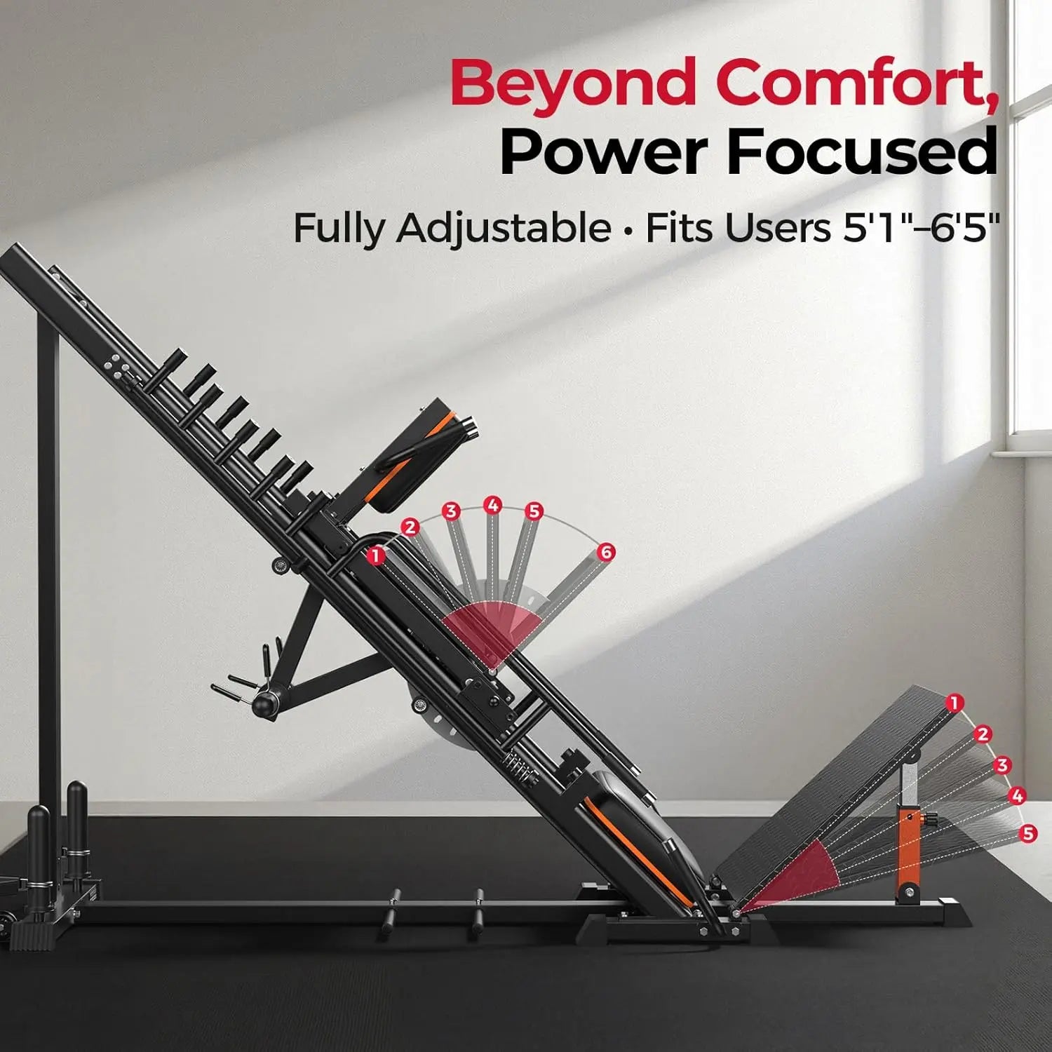 FED FITNESS 3‑In‑1 Leg Press Hack Squat Machine with Ultra-Quiet Pulley System – Adjustable Leg Press Machine for Home Gym with Stretch Board & Full Range of Motion