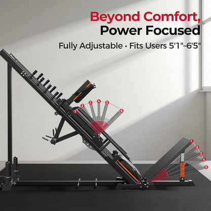 FED FITNESS 3‑In‑1 Leg Press Hack Squat Machine with Ultra-Quiet Pulley System – Adjustable Leg Press Machine for Home Gym with Stretch Board & Full Range of Motion