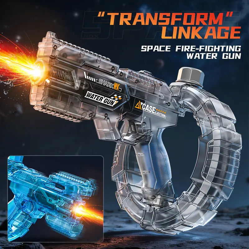 Electric Water Shooter with LED Lights, Powerful Squirt Water Pistol for Kids/Aldults,Long Range Shoot Reach to 26-35Ft Outdoor Water Toy,Outdoor,Party,Birthday Gift,Water Guns