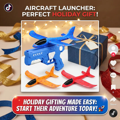 Kids' Foam Glider Catapult Airplane Launcher Toy Gun, Outdoor Summer Play Flying Toy