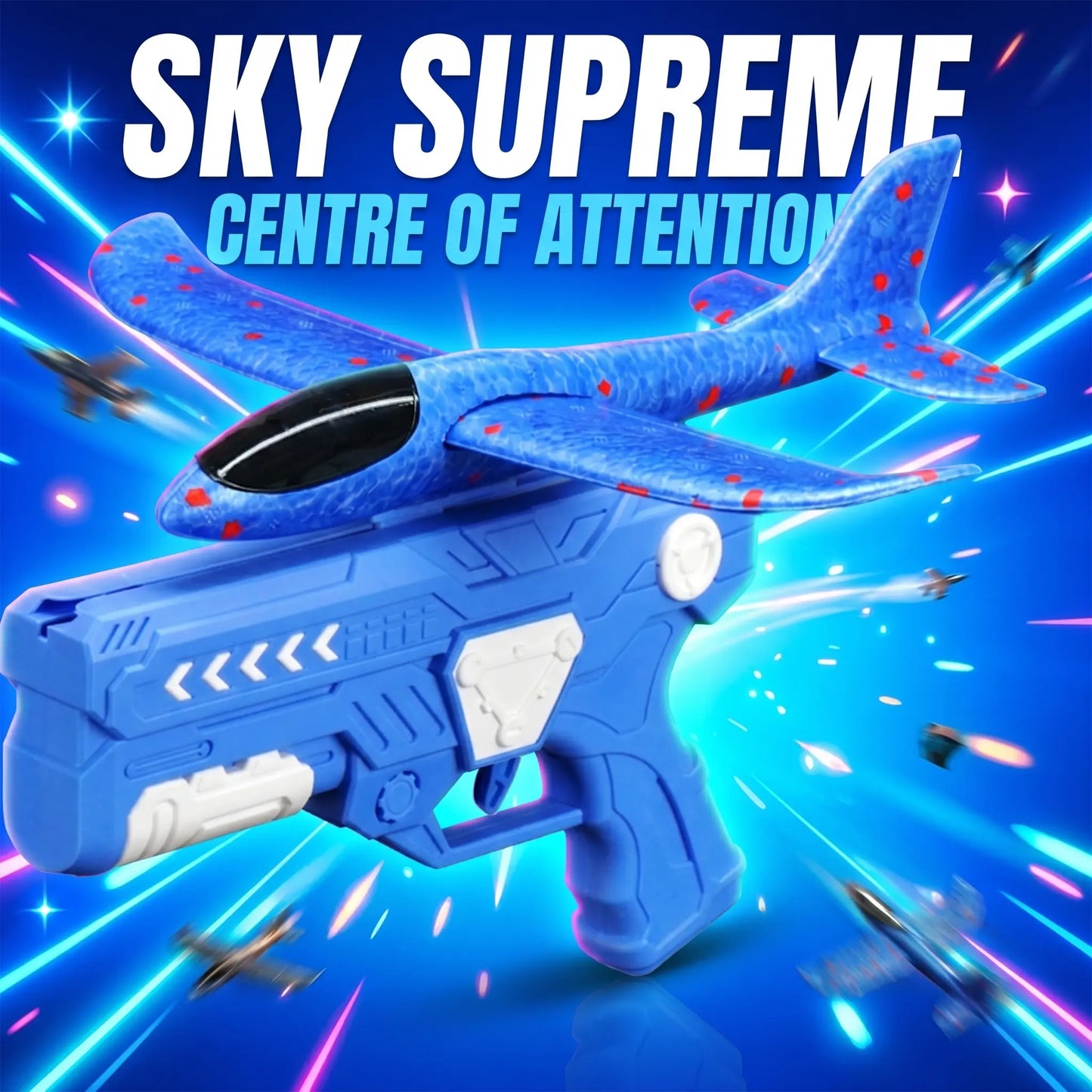 Kids' Foam Glider Catapult Airplane Launcher Toy Gun, Outdoor Summer Play Flying Toy
