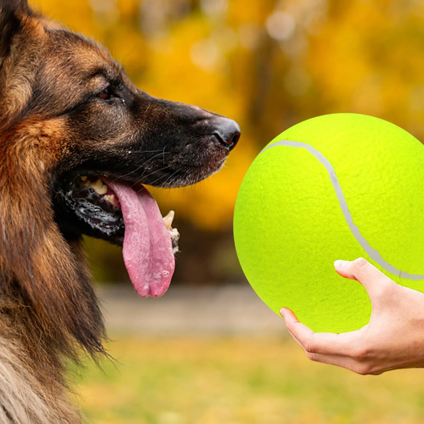 9.5In Oversize Giant Tennis Ball Dog Toy, Green Felt & Rubber Material, Perfect for Outdoor Sports & Autographing, Pet Supplies for Dogs