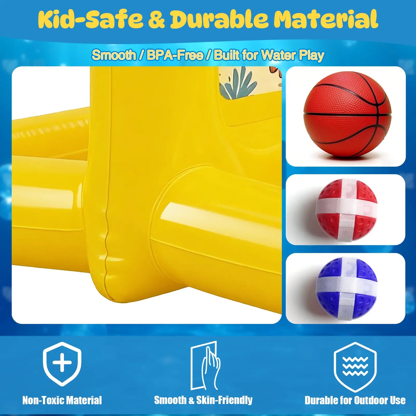 Summervibes Inflatable Pool Game Set – Target Toss & Basketball Game – Party Game, Family Fun & Outdoor Gathering Activity | Fun for Kids, Teens & Adults