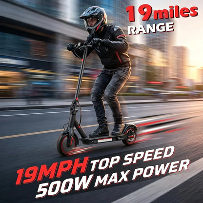 Urbanfish U5 PRO Electric Scooter, 19 MPH Max Speed, 21 Miles Range, 500W Motor, Long Range Battery, 8.5'' Solid Tires, Climbable, Dual Brakes, App, Foldable Portable Commuter Scooter, Perfect Gift for Adults Teens