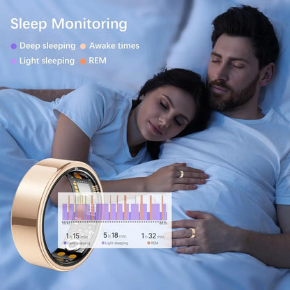 Smart Ring : a Waterproof Wearable Fitness Tracker and Health Monitor Featuring Heart Rate and Body Temperature Monitoring, Sleep Tracking, Stress Monitoring, and Cycling Reminders | Automatic Activity Tracking Summerwins