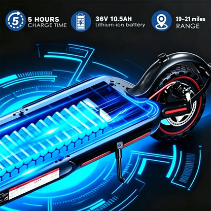 Urbanfish U5 PRO Electric Scooter, 19 MPH Max Speed, 21 Miles Range, 500W Motor, Long Range Battery, 8.5'' Solid Tires, Climbable, Dual Brakes, App, Foldable Portable Commuter Scooter, Perfect Gift for Adults Teens