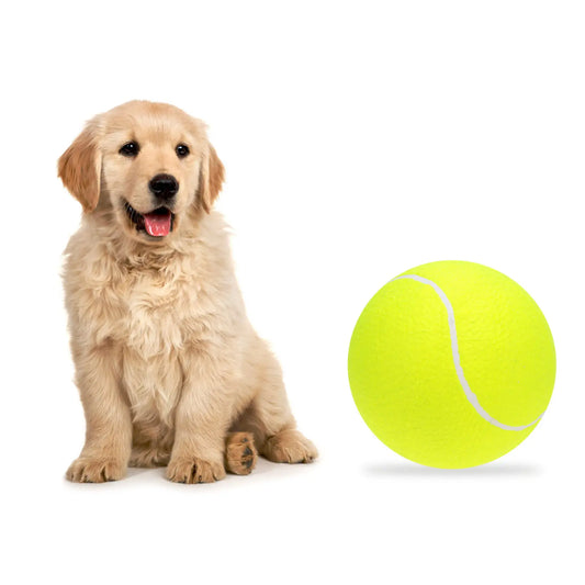 9.5In Oversize Giant Tennis Ball Dog Toy, Green Felt & Rubber Material, Perfect for Outdoor Sports & Autographing, Pet Supplies for Dogs