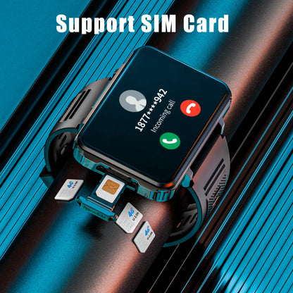 4G Smartwatch with 2.64-Inch Display, SIM Card Support, Wi-Fi, GPS, Dual Cameras, Dual Operating Systems, and 128GB App Storage