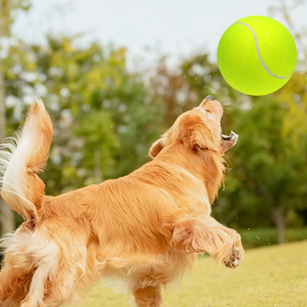 9.5In Oversize Giant Tennis Ball Dog Toy, Green Felt & Rubber Material, Perfect for Outdoor Sports & Autographing, Pet Supplies for Dogs