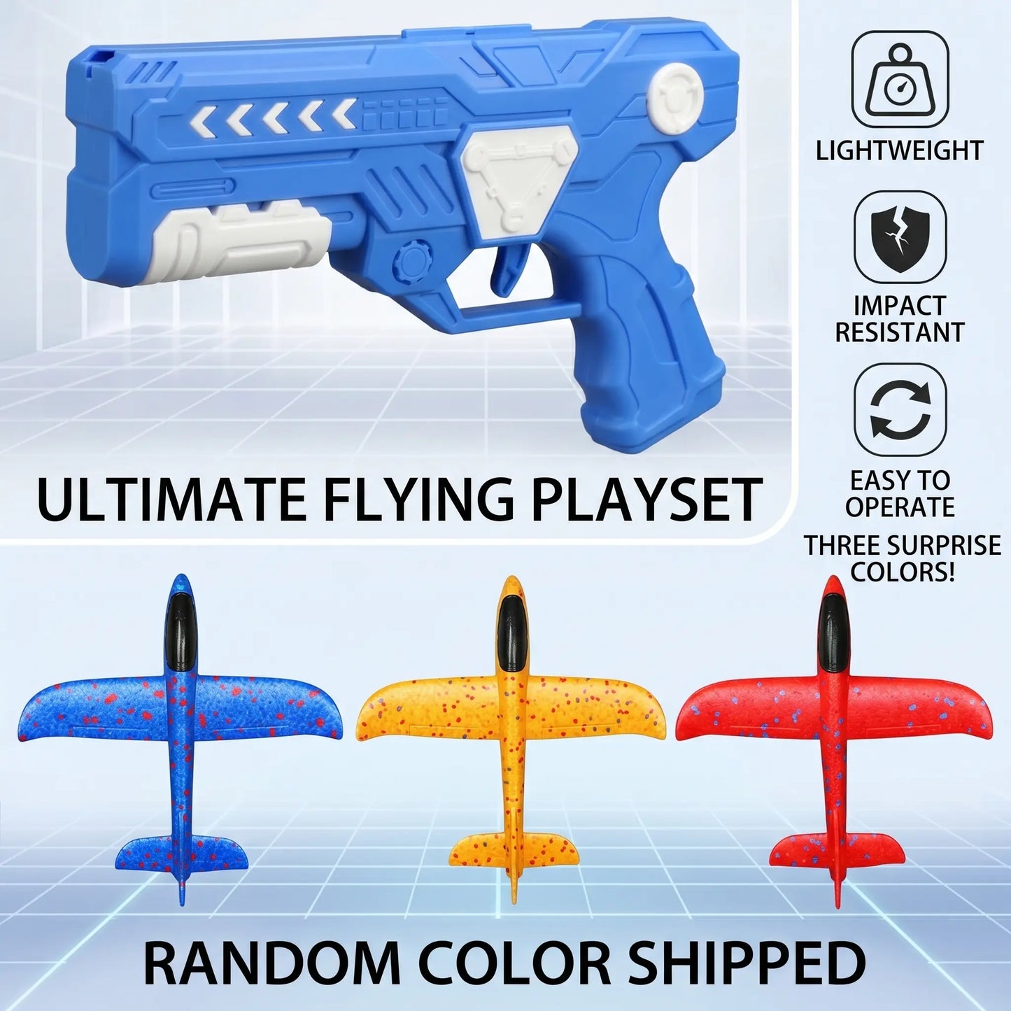 Kids' Foam Glider Catapult Airplane Launcher Toy Gun, Outdoor Summer Play Flying Toy